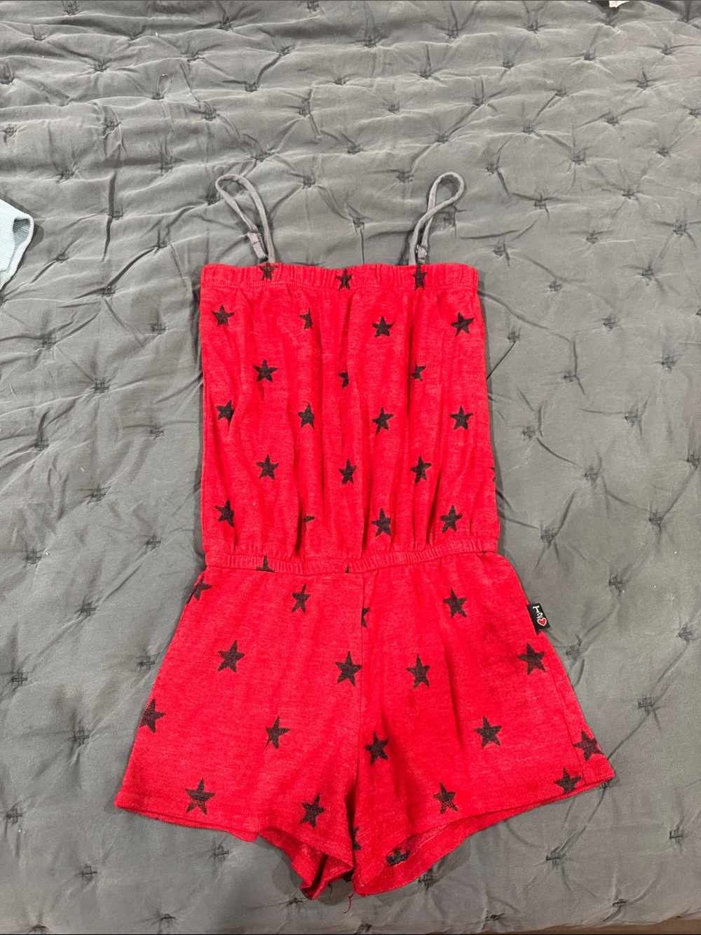 T2 Love Red Star-Print Girls' Romper
